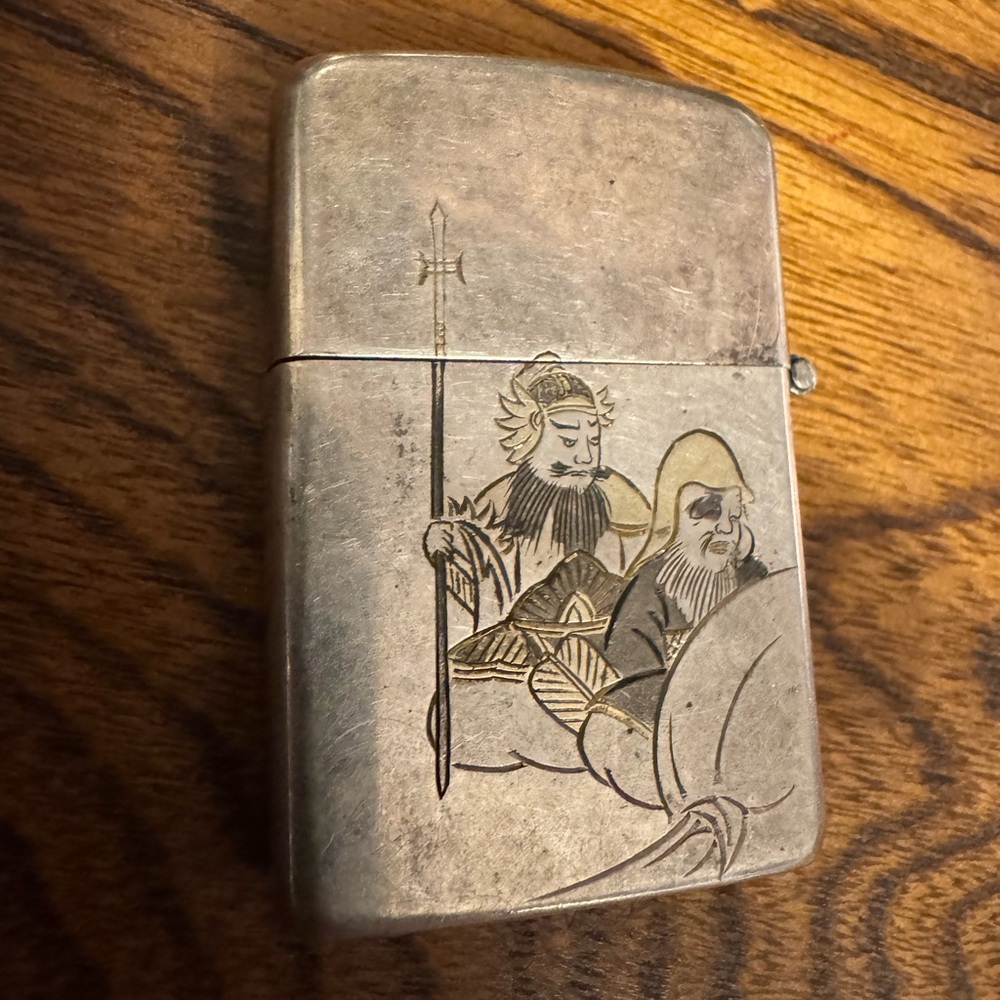 Vintage Japanese Silver Sterling 950 Case with Engraved 7 Gods of Fortune - Picture 2 of 9